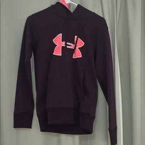 Under Armour maroon and pink hoodie with strings